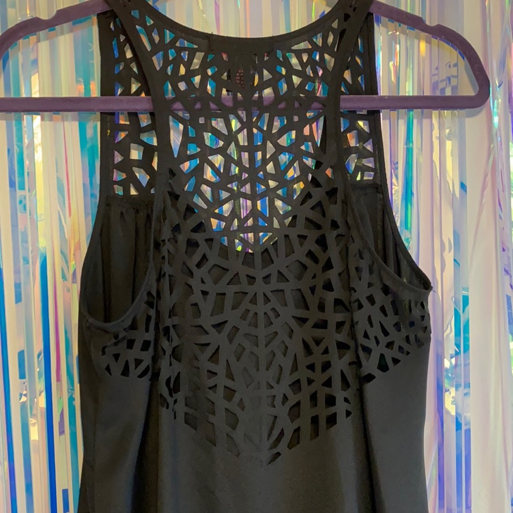 Material Girl • Indie Sleeze Laser Cut Out Geometric Trapeze Tank